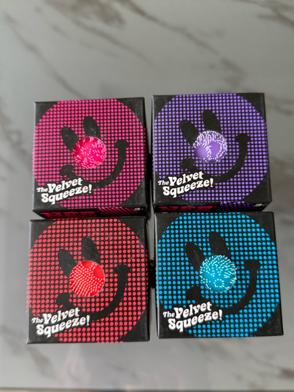 Kids Sensory Stress Ball Set - Pink, Purple, Red, Blue